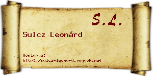 Sulcz Leonárd névjegykártya