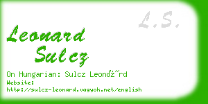 leonard sulcz business card